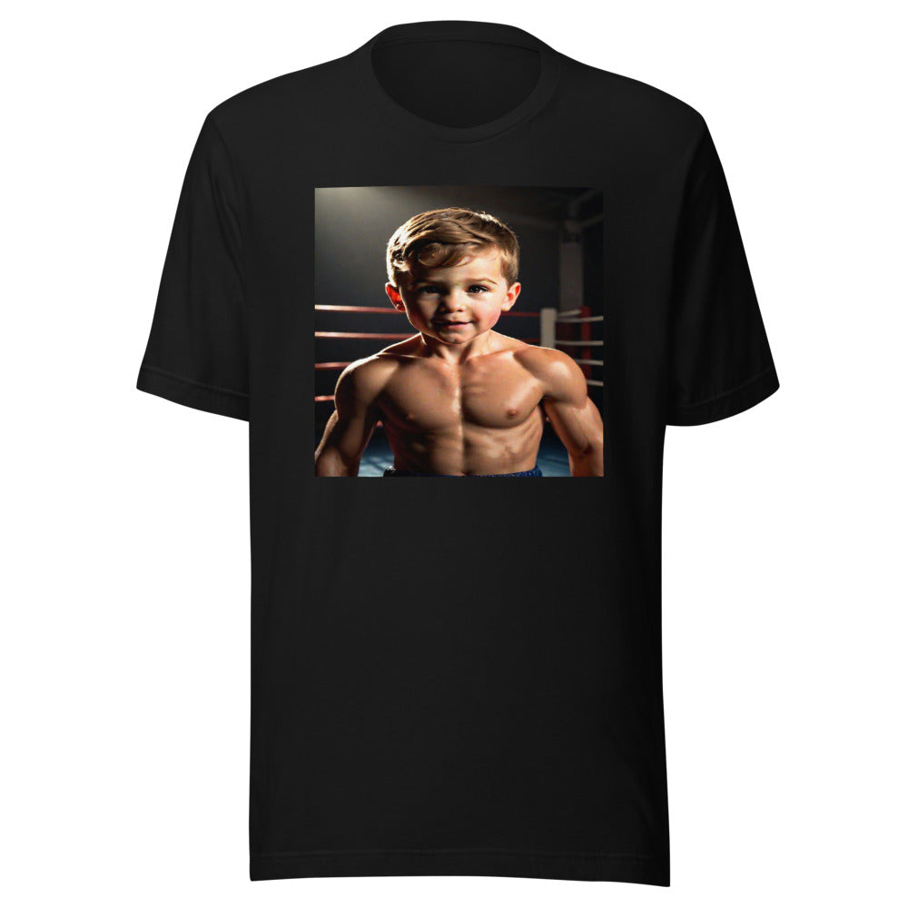 Boxing portrait on black tee