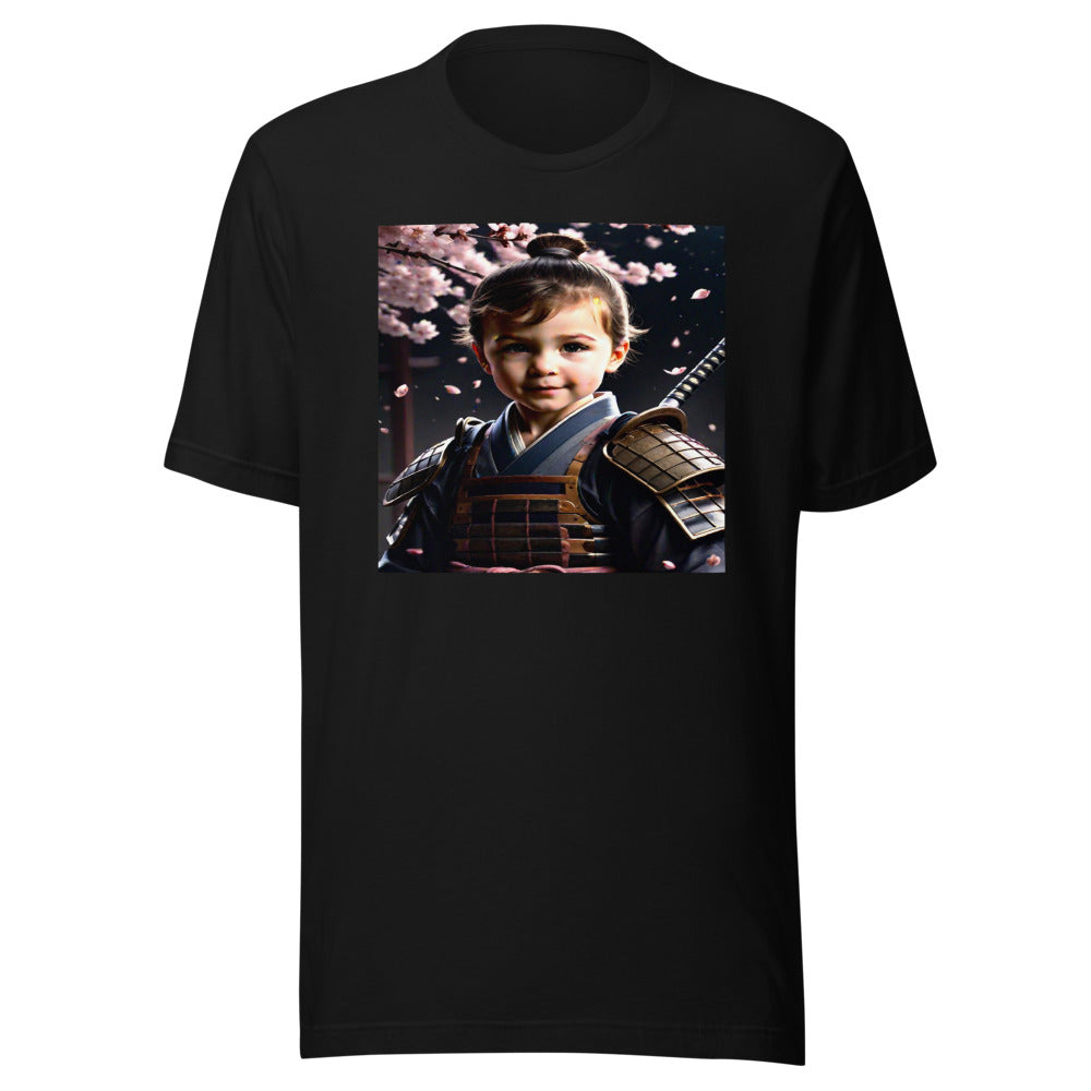 Samurai warrior portrait on black youth tee