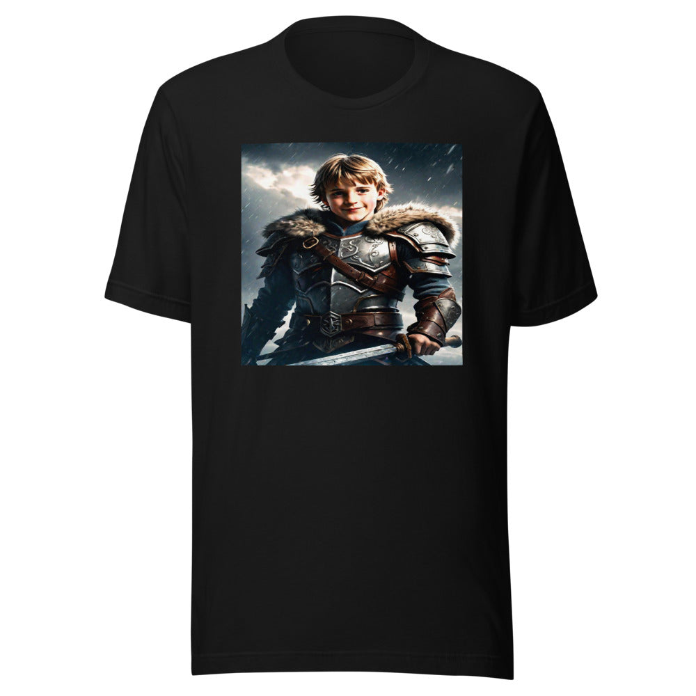 Viking warrior portrait on black tee