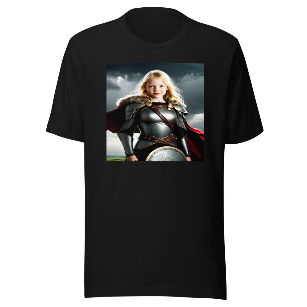 Valkyrie warrior portrait on black tee