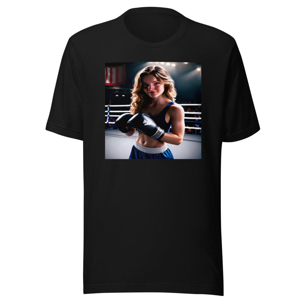Boxing portrait on black tee