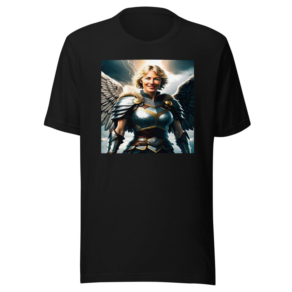 Valkyrie warrior portrait on black tee