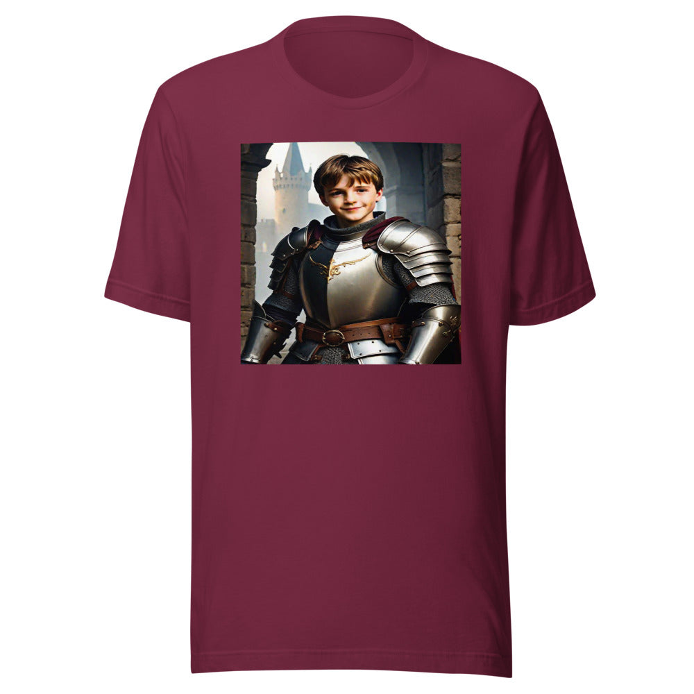 Maroon youth tee - medieval warrior