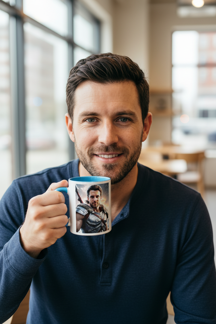 Hero Portrait - Color Inside Mug 11oz