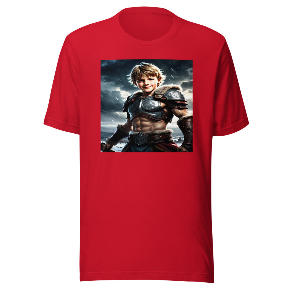 Red youth tee - viking warrior